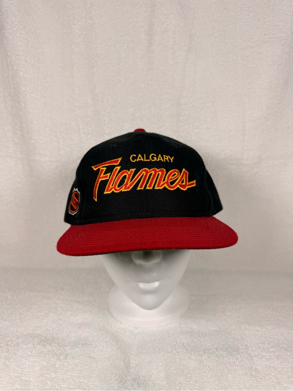 Calgary Flames Black & Red Snapback Hat - Official Team Cap